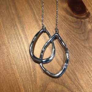 Silver long, simple necklace. Chloe + Isabel.